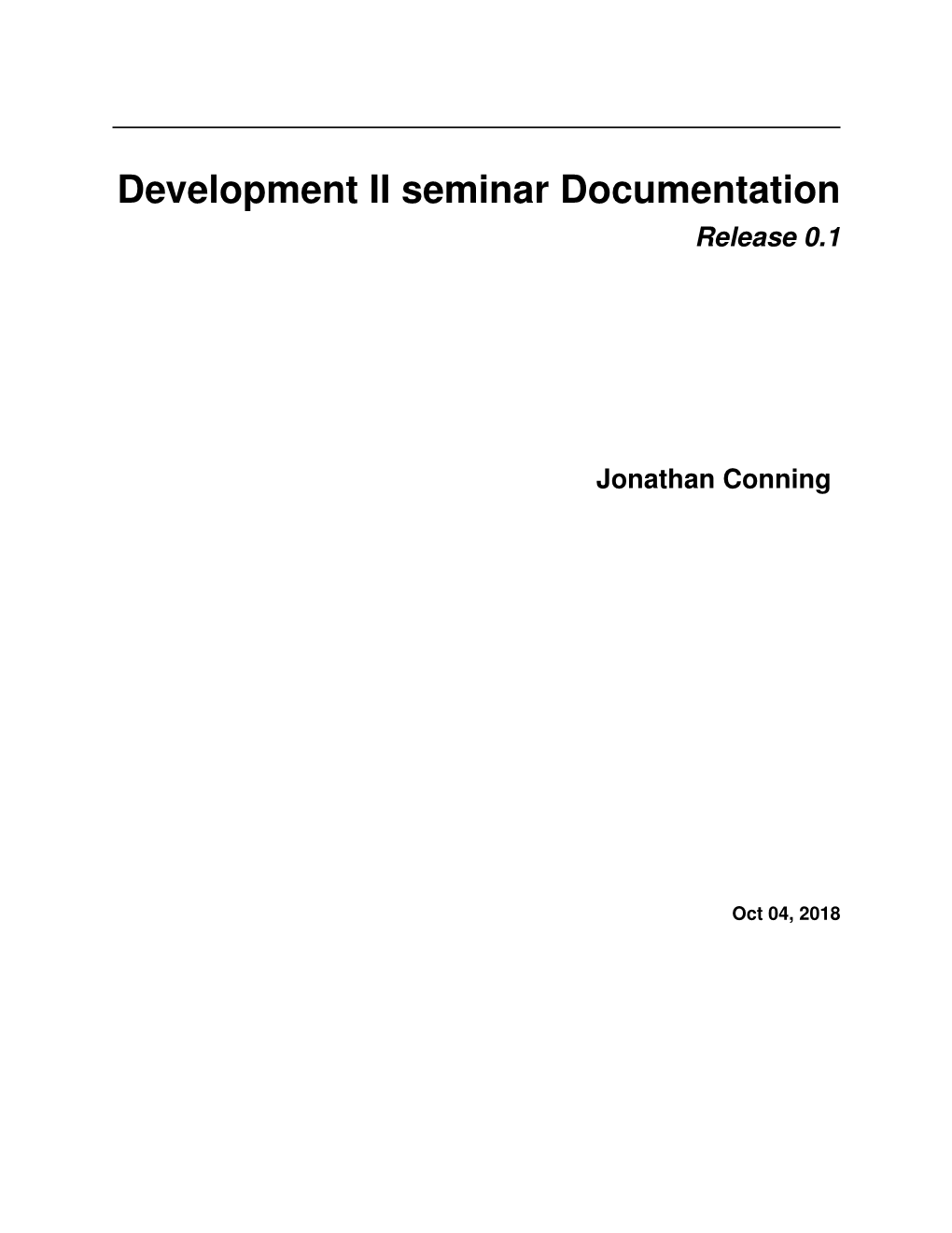 Development II Seminar Documentation Release 0.1