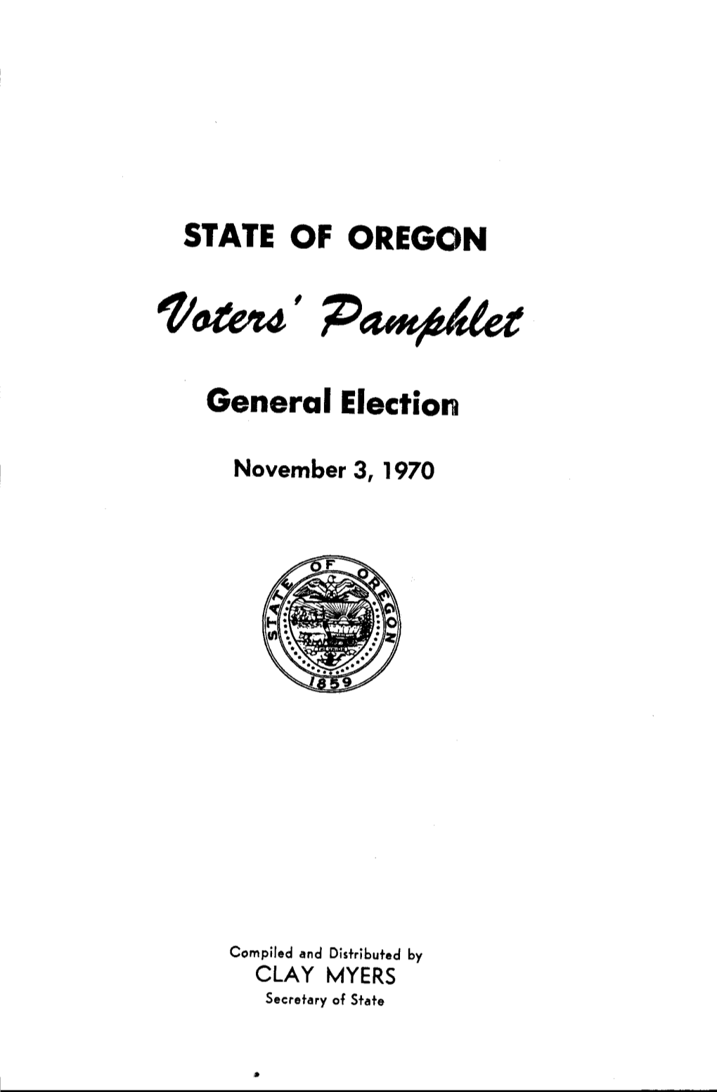 STATE of OREGON General Election