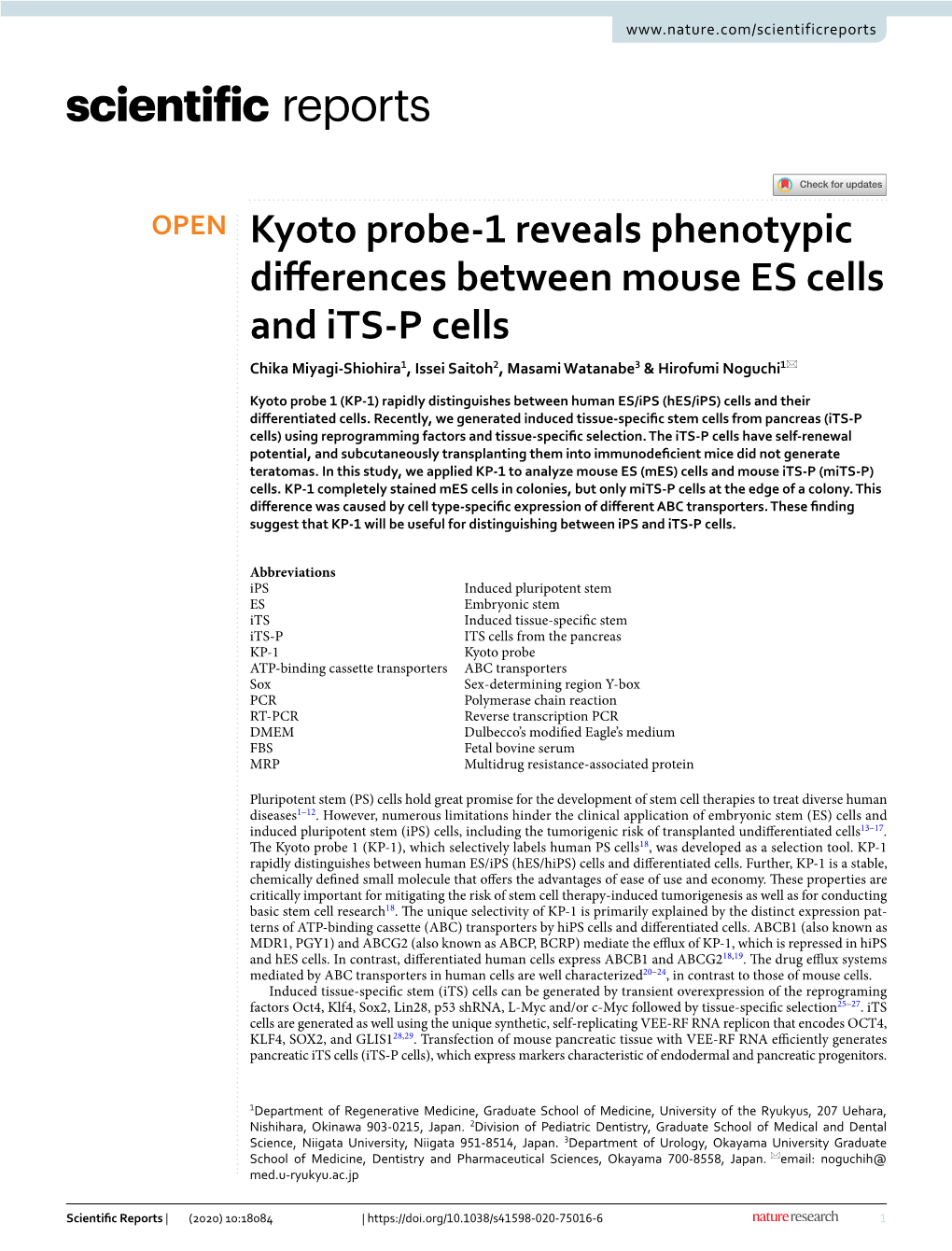 Kyoto Probe-1 Reveals Phenotypic Differences Between Mouse ES