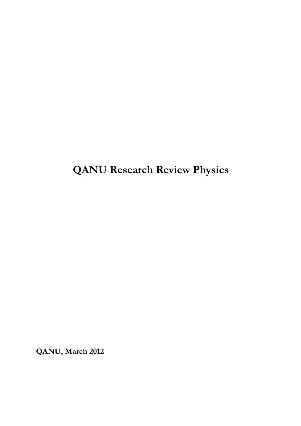 QANU Research Review Physics