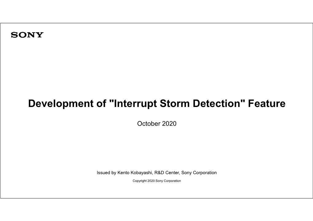 Interrupt Storm Detection