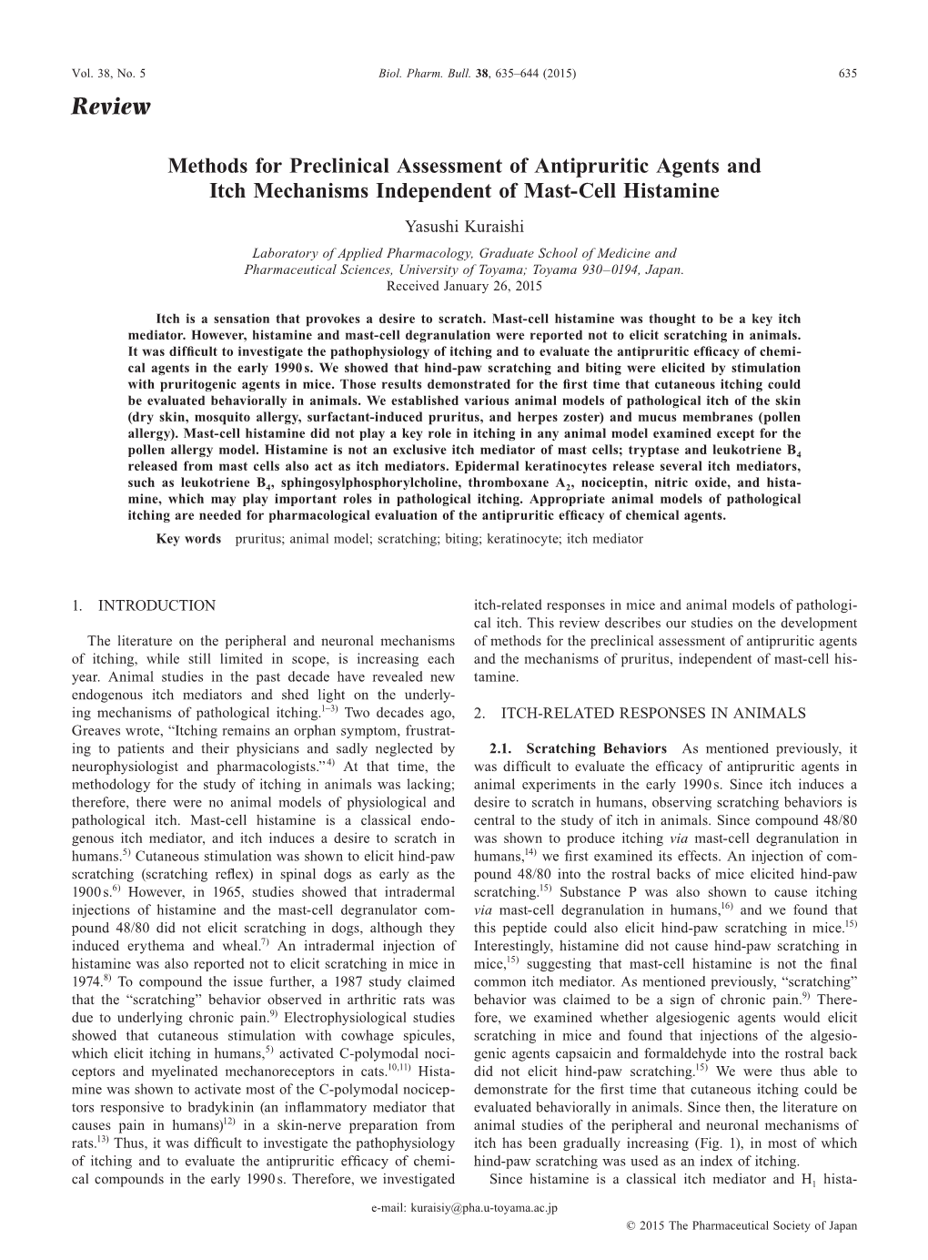 Methods for Preclinical Assessment of Antipruritic Agents and Itch