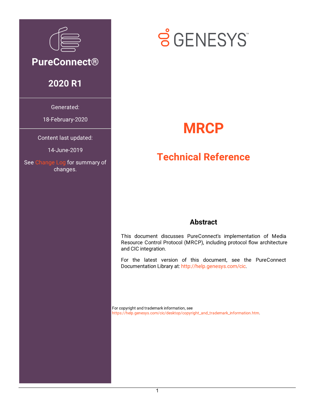 MRCP Technical Reference