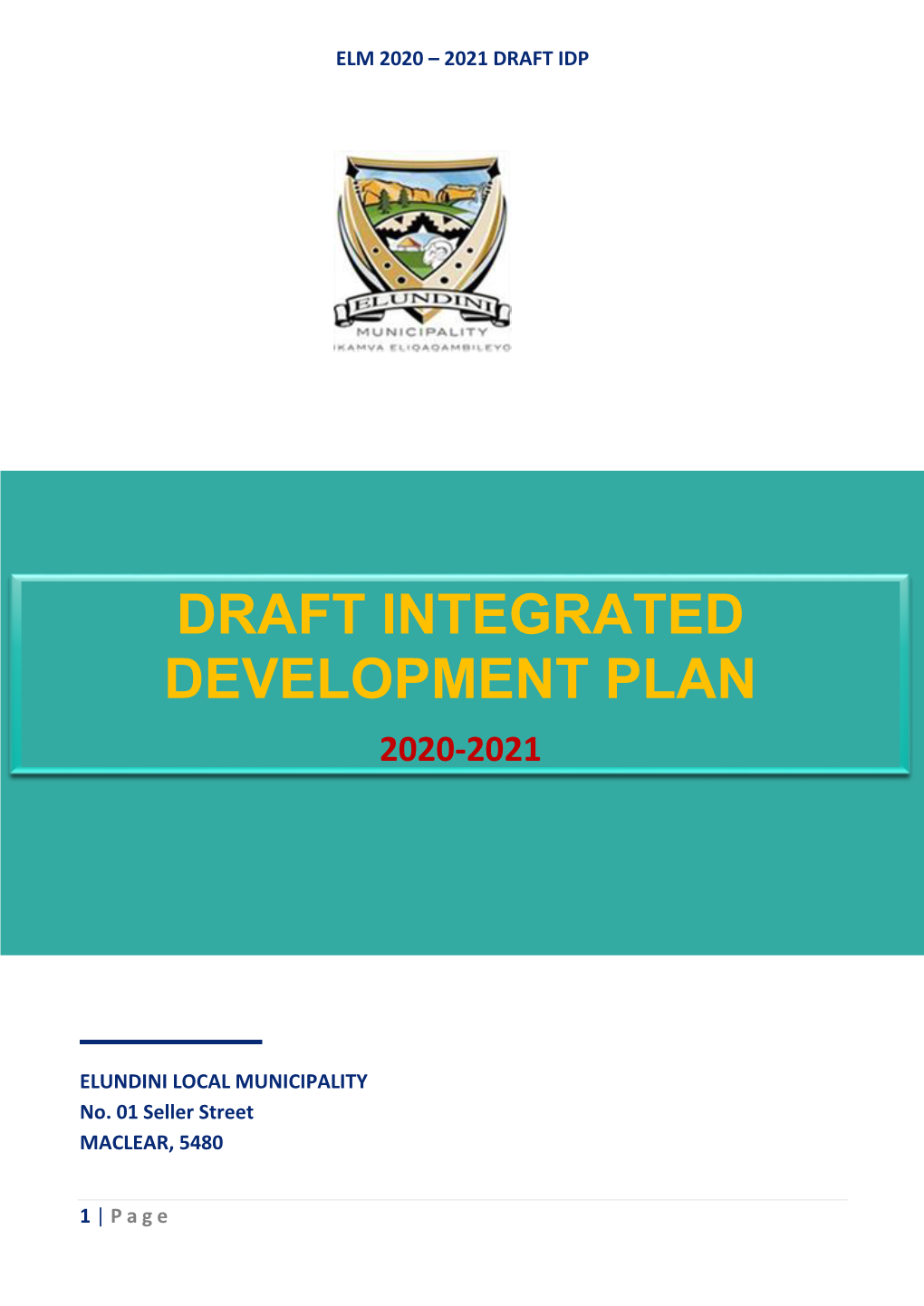 ELUNDINI LOCAL M Draft IDP 2020-21