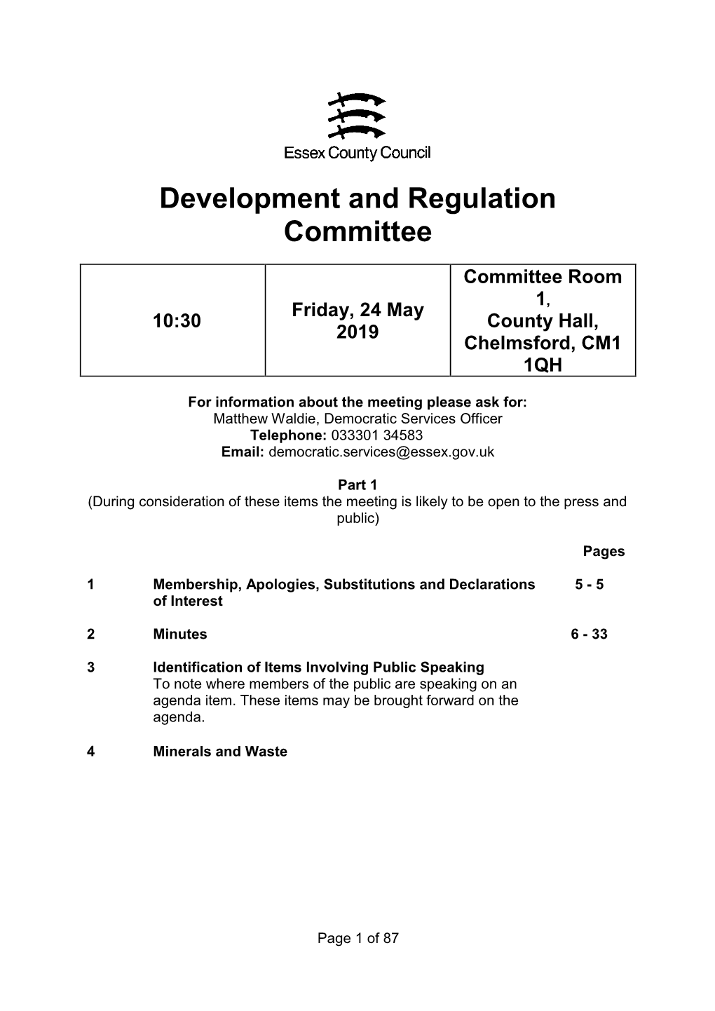 Development and Regulation Committee