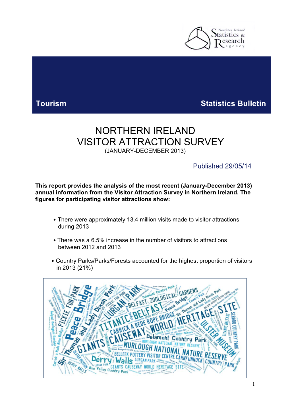 Northern Ireland Visitor Attraction Survey 2013