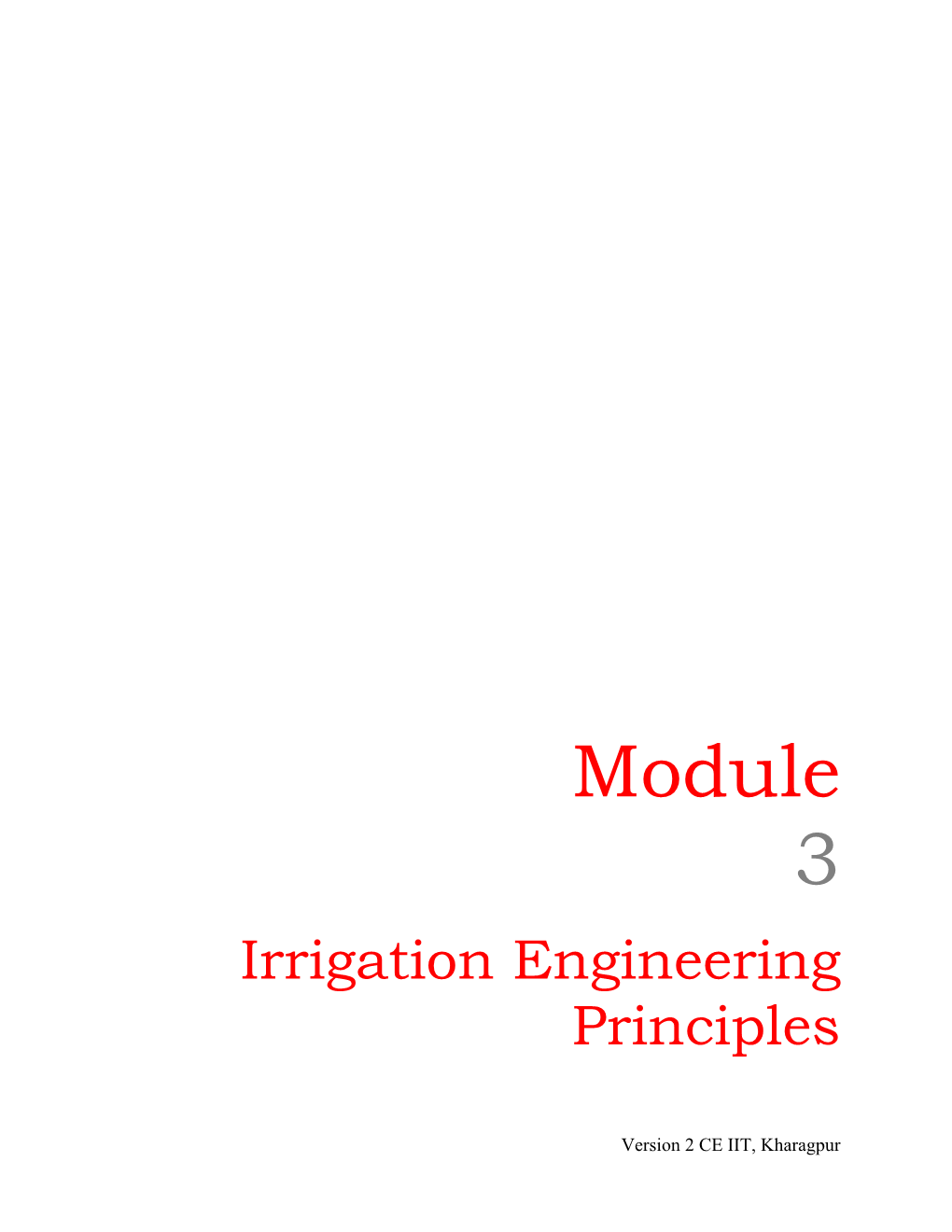 Module:5 Irrigation Engineering Principles