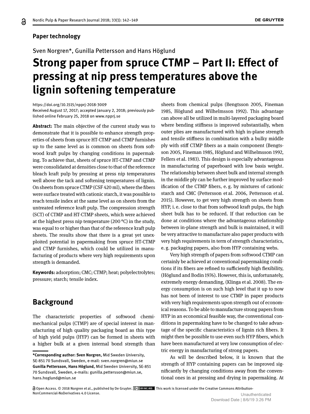Strong Paper from Spruce CTMP