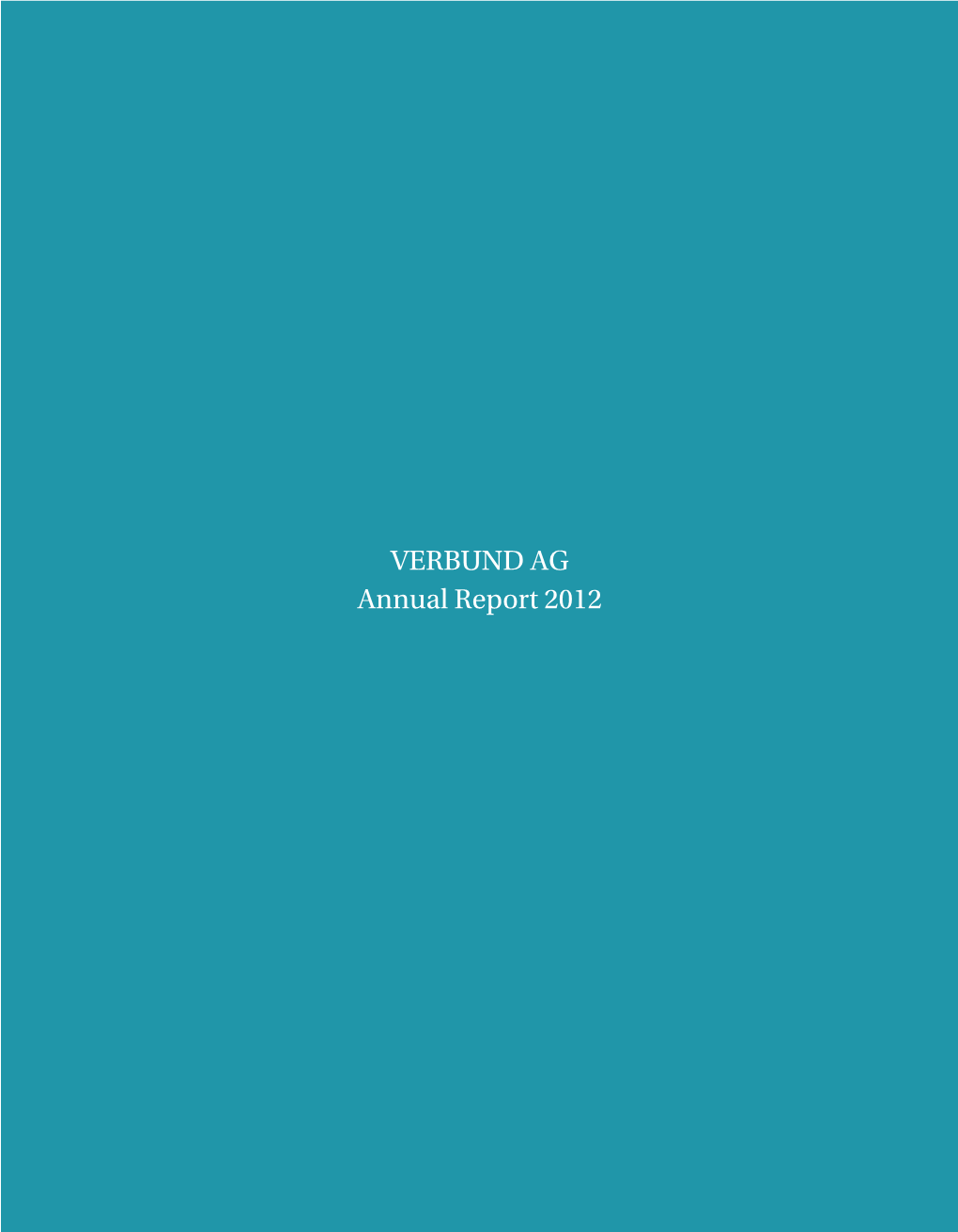 VERBUND AG Annual Report 2012