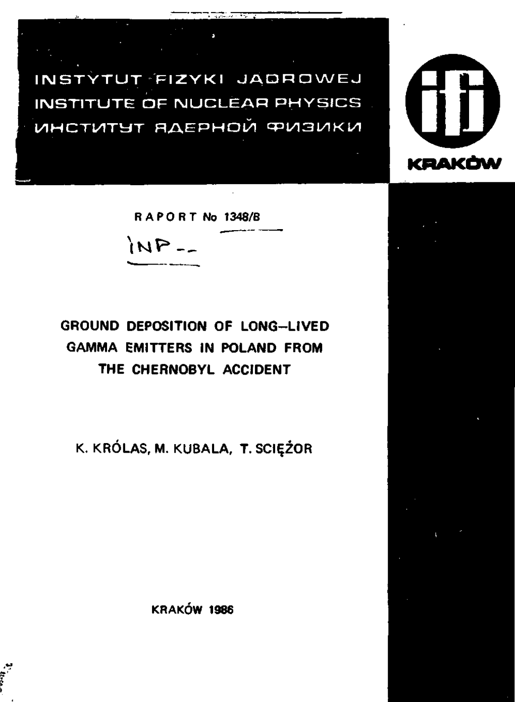 Ground Deposition of Long-Lived Gamma Emitters in Poland from the Chernobyl Accident