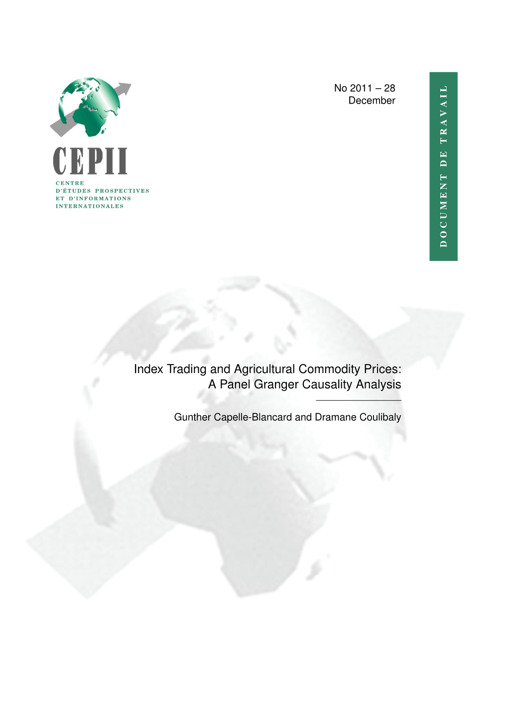 Trading and Agricultural Commodity Prices: a Panel Granger Causality Analysis