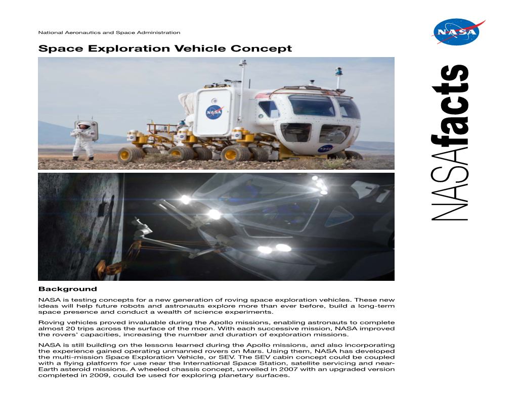 Space Exploration Vehicle Fact Sheet