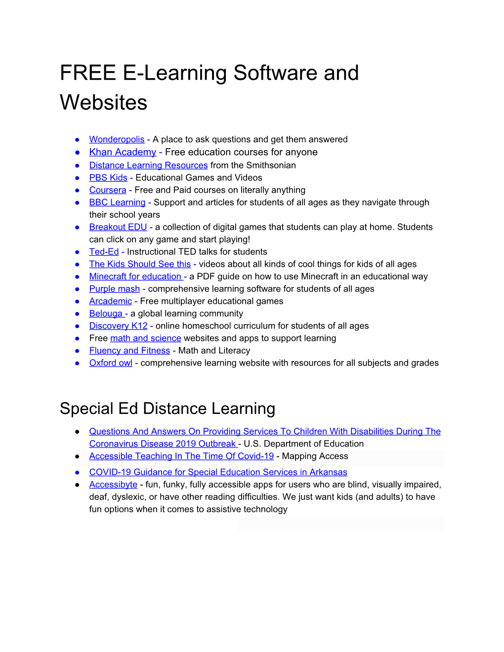 FREE E-Learning Software and Websites