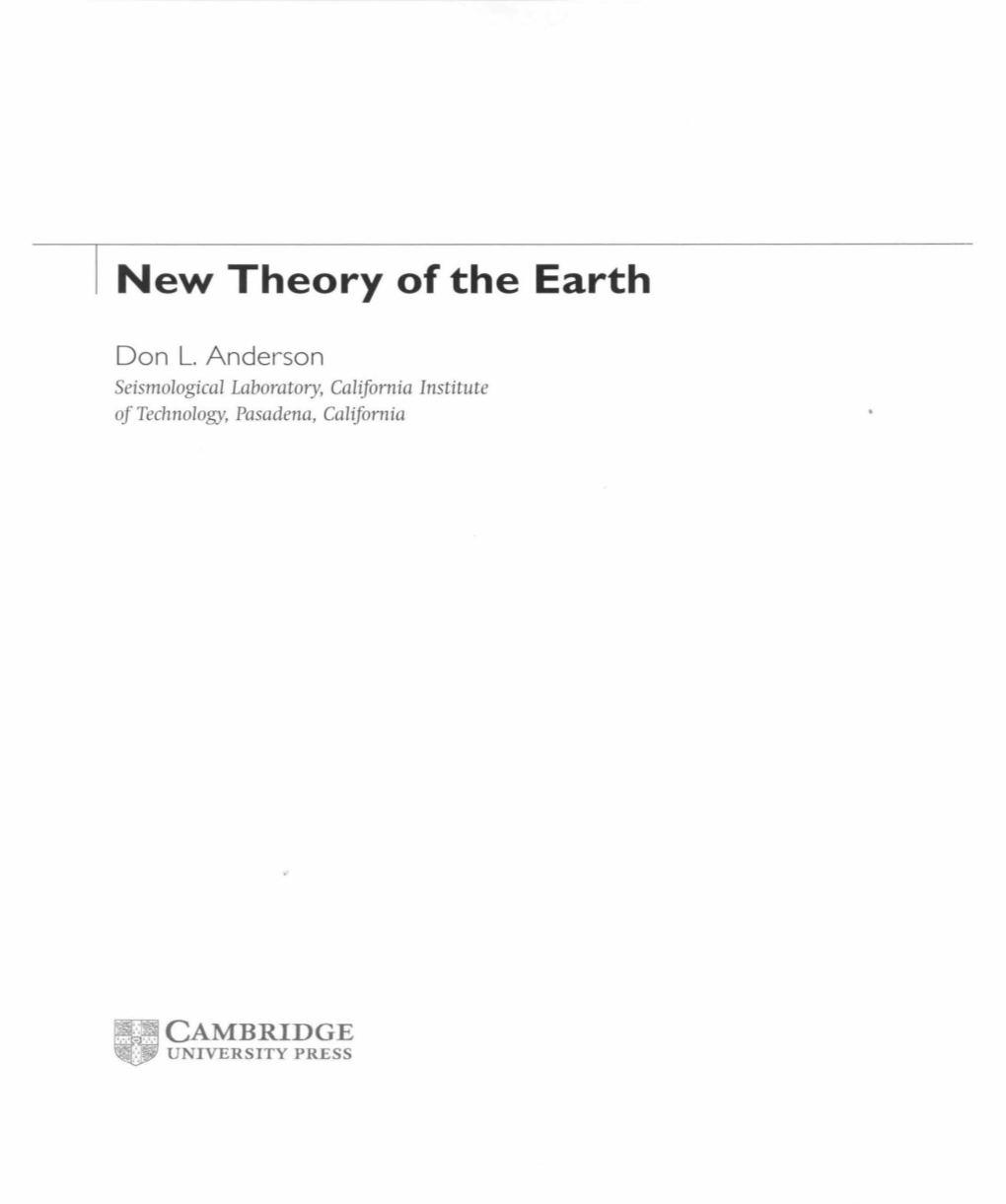 New Theory of the Earth