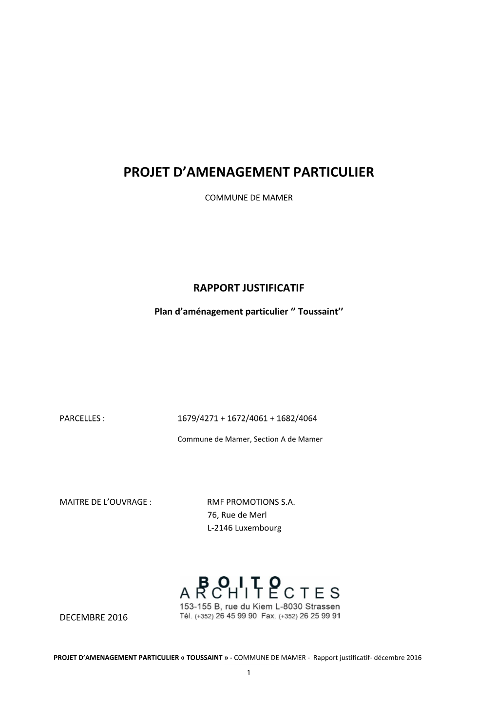 Projet D'amenagement Particulier