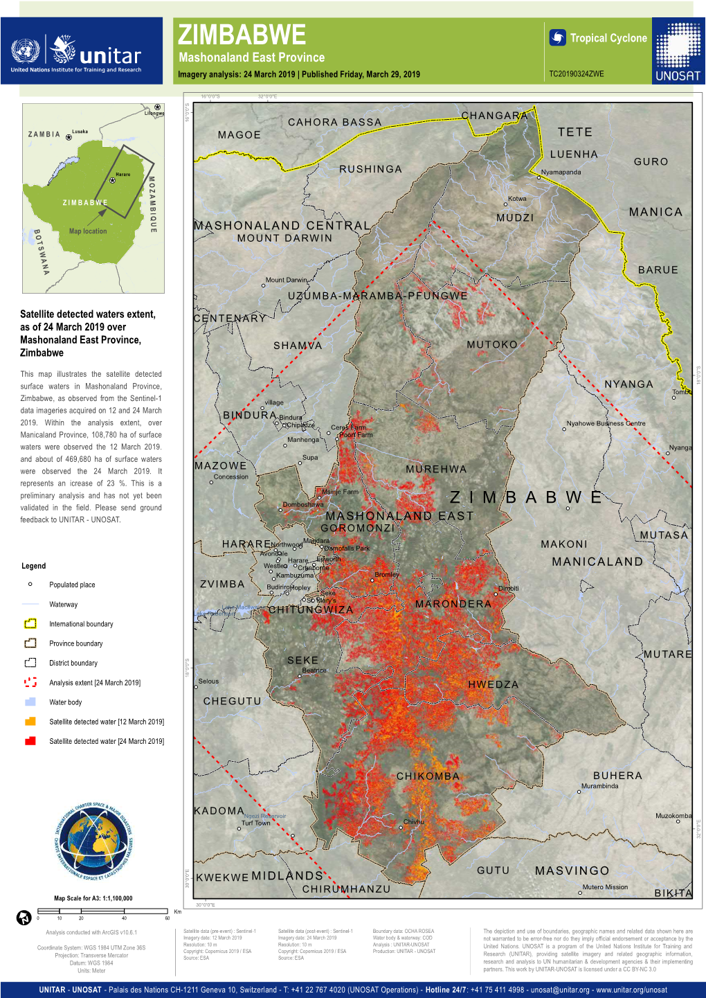 ZIMBABWE 5Æ Tropical Cyclone Mashonaland East Province Imagery Analysis: 24 March 2019 | Published Friday, March 29, 2019 TC20190324ZWE