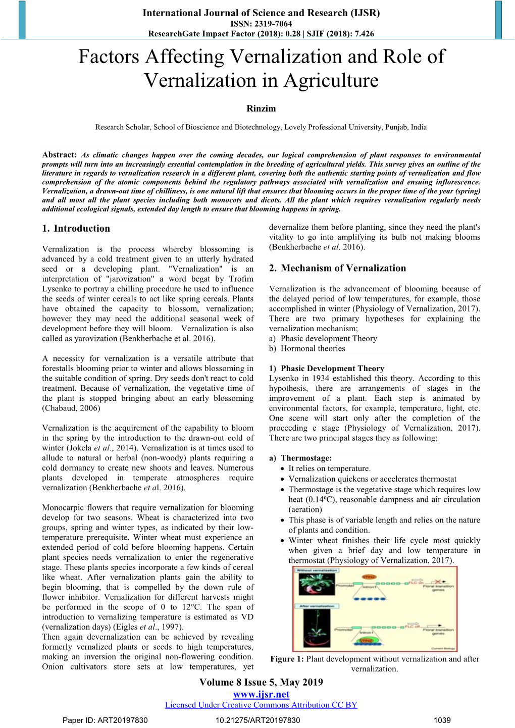 Factors Affecting Vernalization and Role of Vernalization in Agriculture