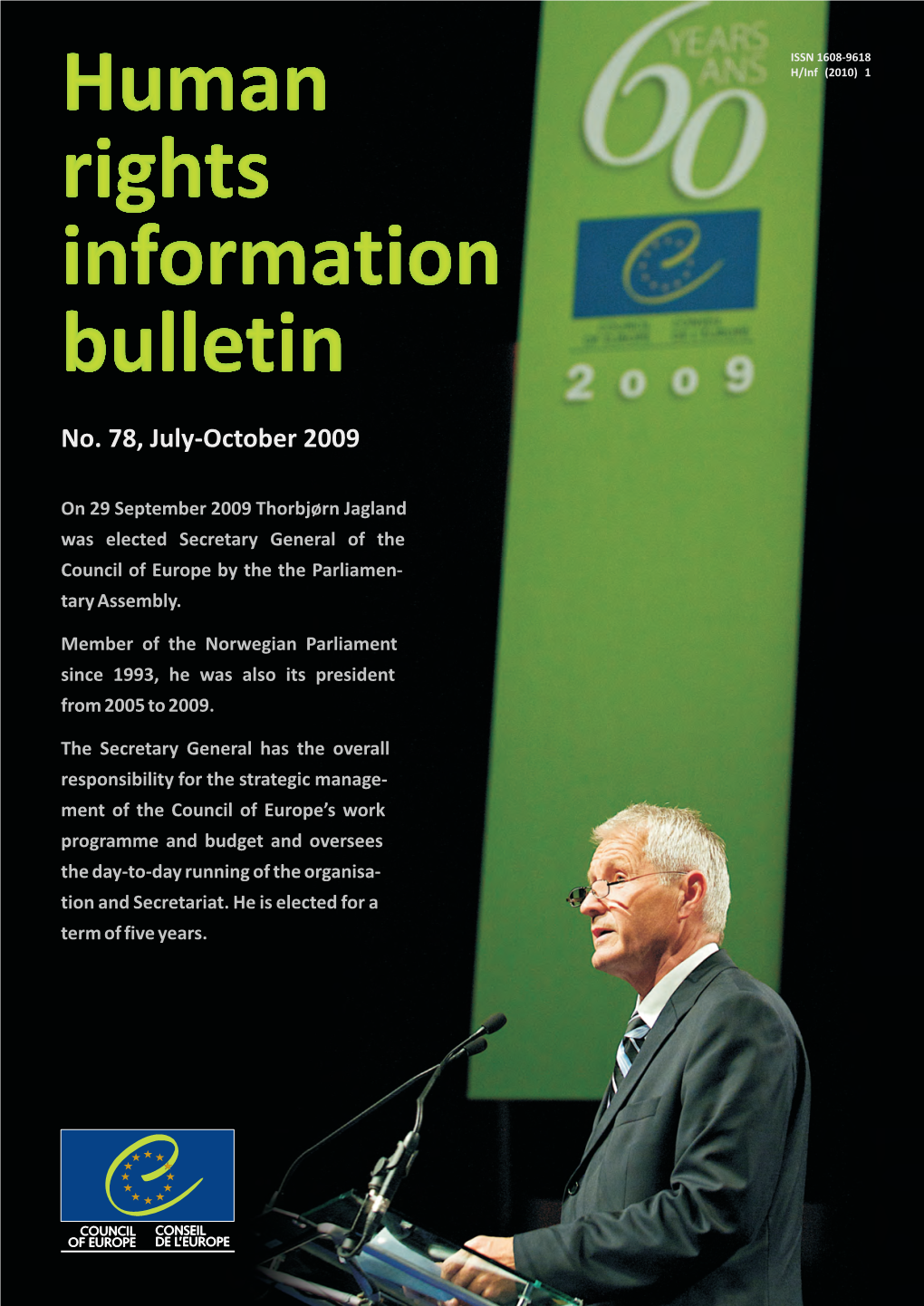 Human Rights Information Bulletin, No. 78 Council of Europe