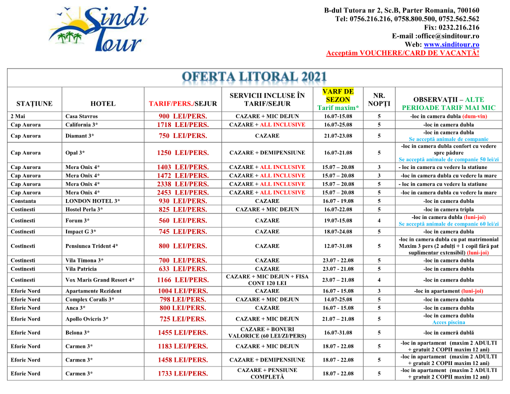 B-Dul Tutora Nr 2, Sc.B, Parter Romania, 700160 Tel: 0756.216