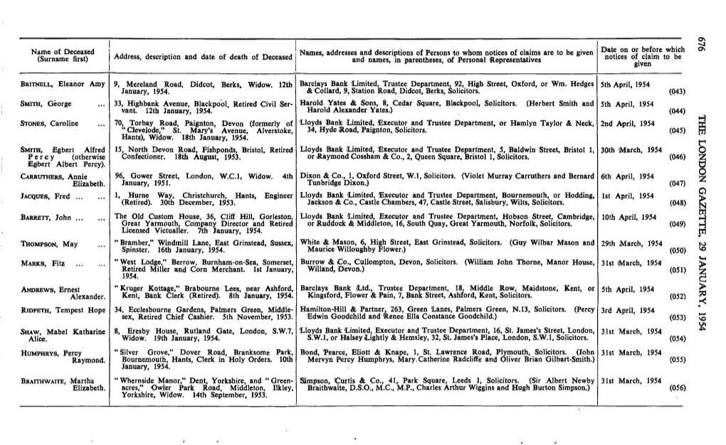 Name of Deceased (Surname First)