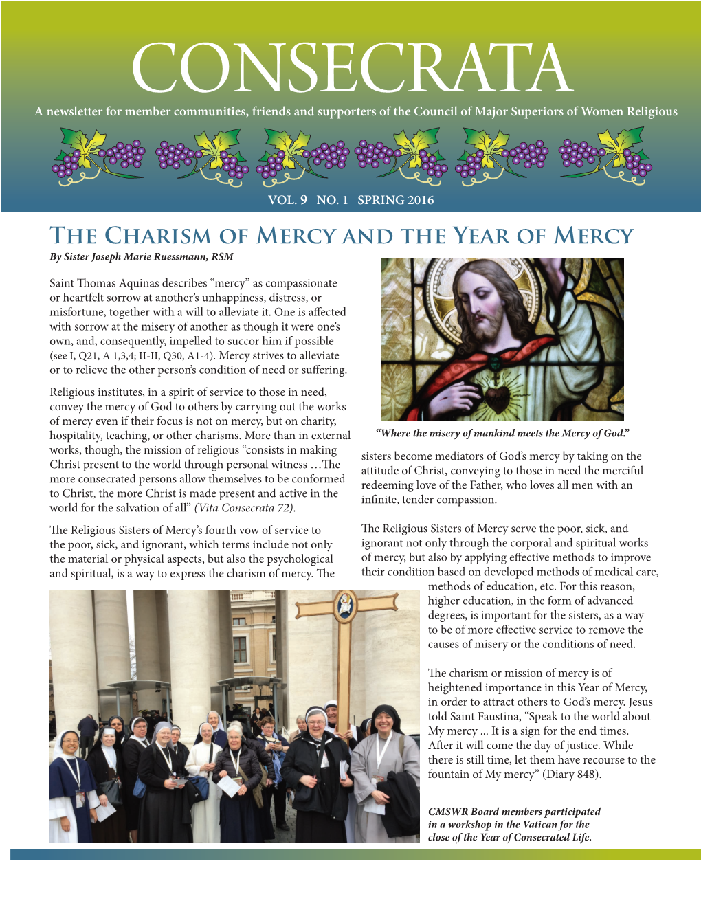 The Charism of Mercy and the Year of Mercy by Sister Joseph Marie Ruessmann, RSM