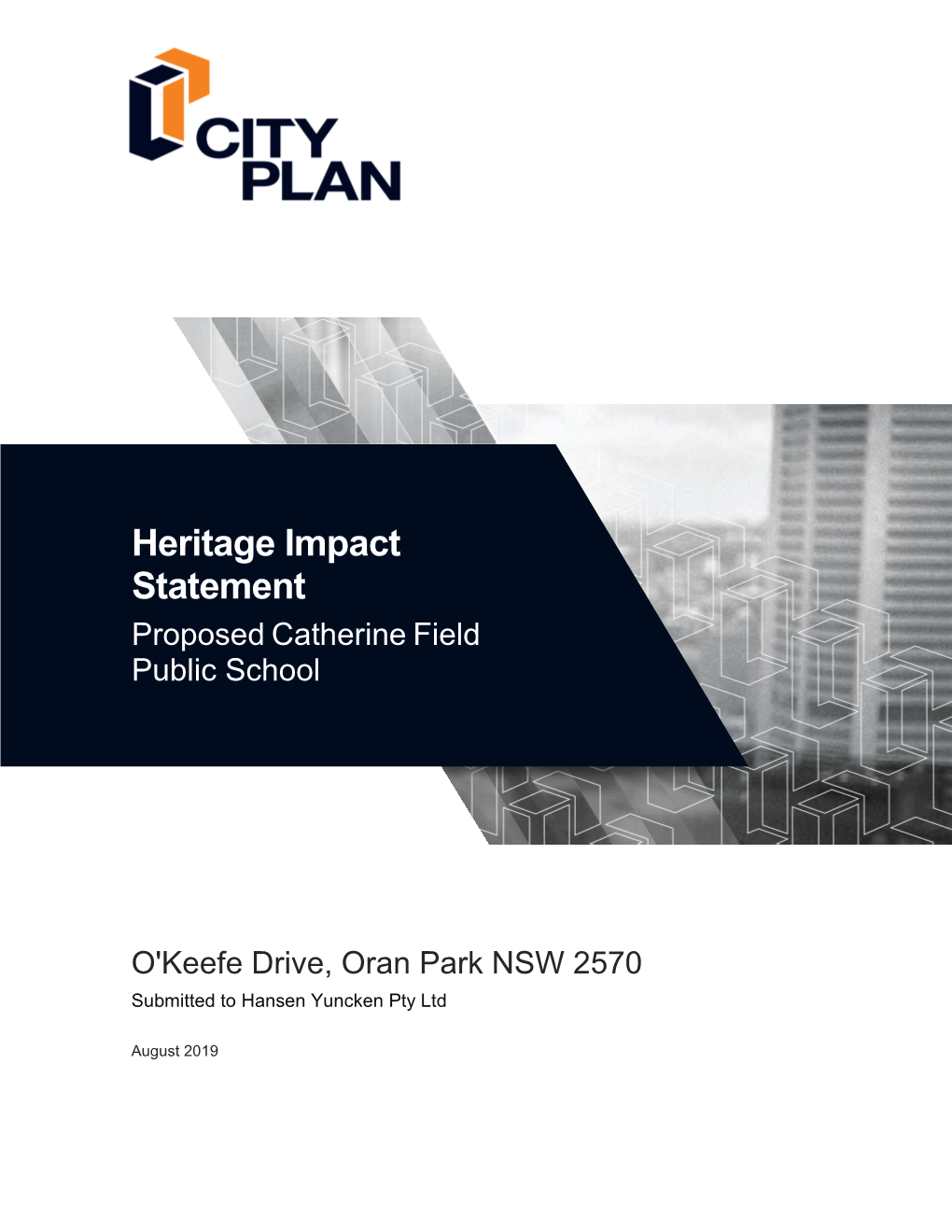 Heritage Impact Statement Proposed Catherine Field Public School