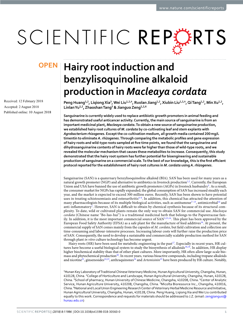 Hairy Root Induction and Benzylisoquinoline Alkaloid