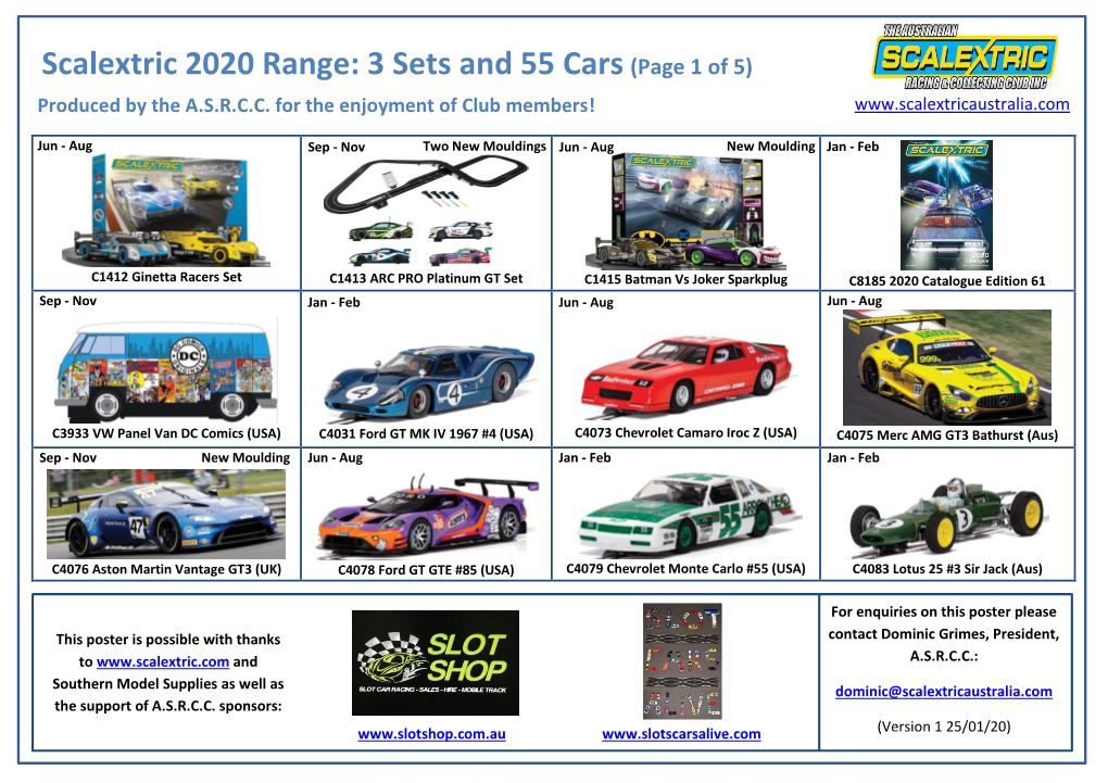 Scalextric 2020 Range: 3 Sets and 55 Cars (Page 1 of 5)