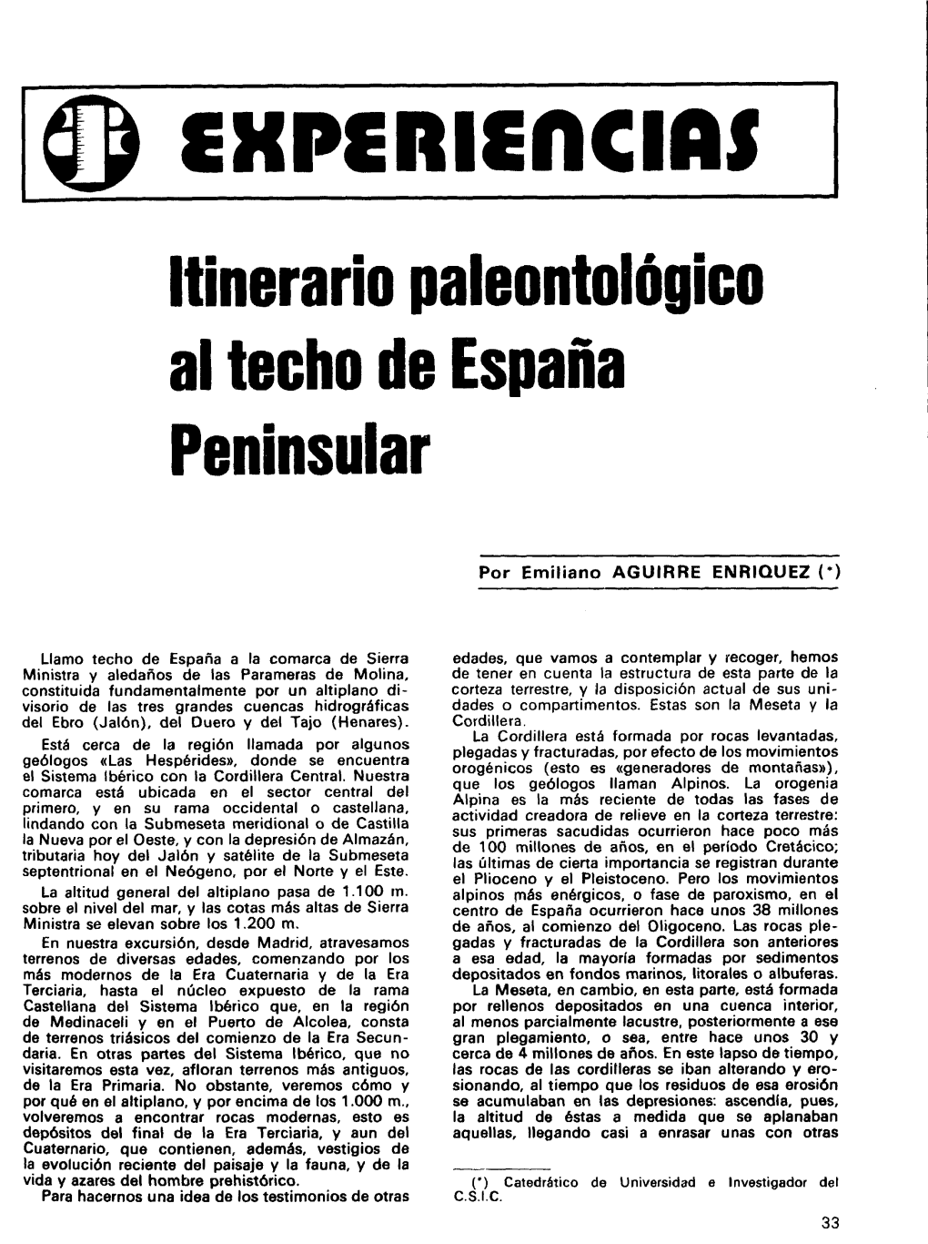 Itinerario Paleontológico Al Techo De España Peninsular