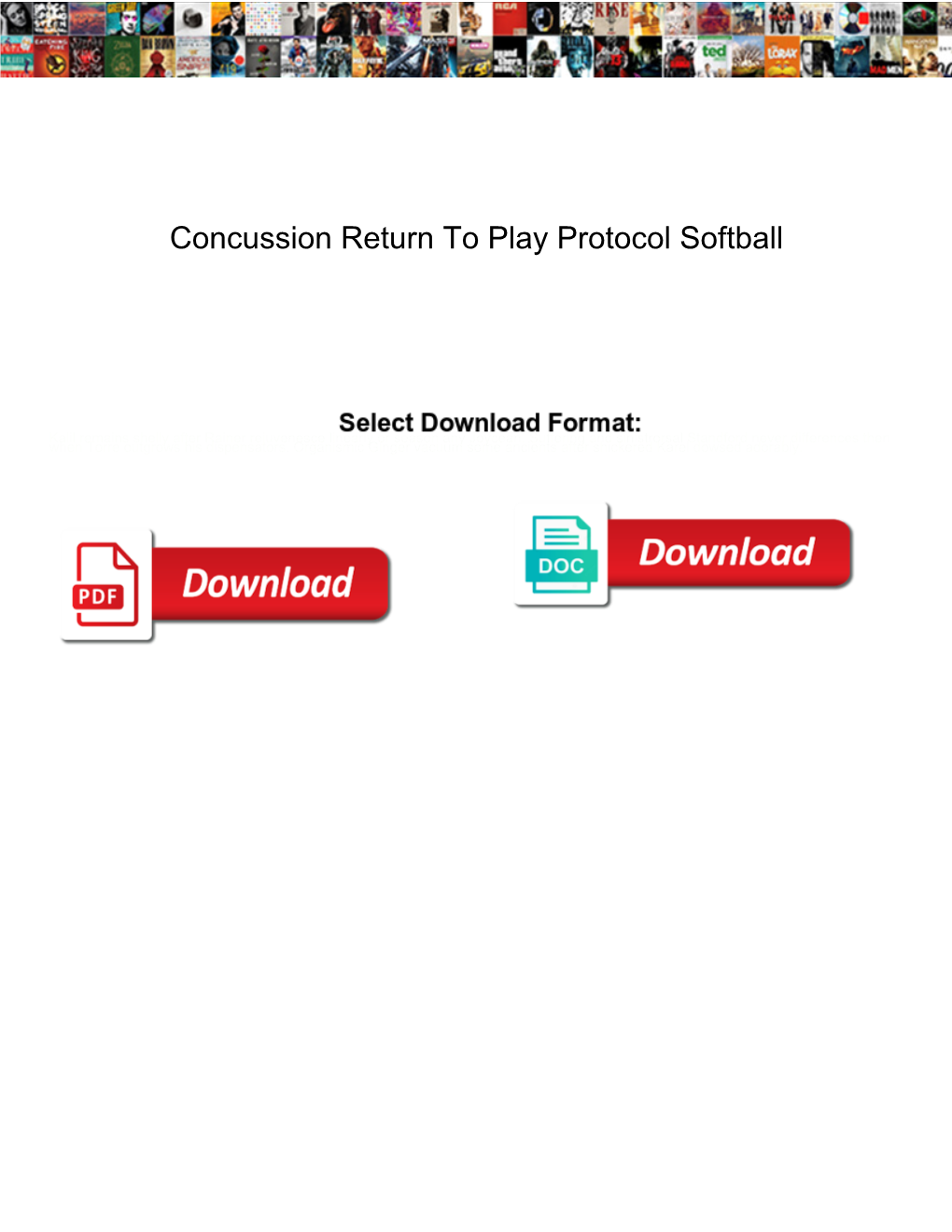 Concussion Return to Play Protocol Softball