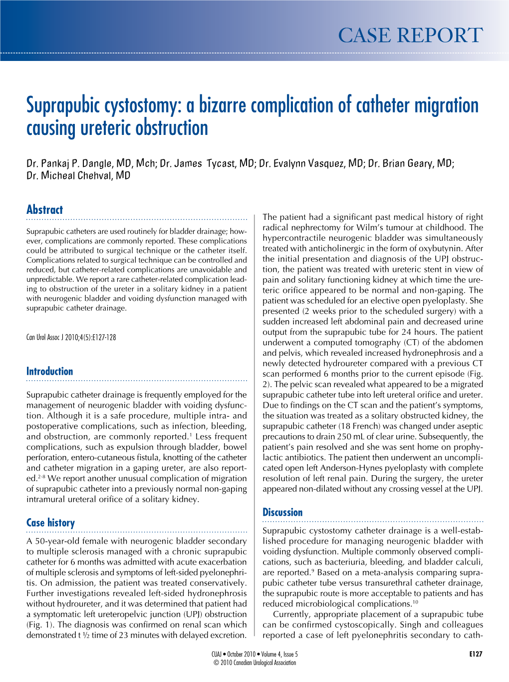 Suprapubic Cystostomy: a Bizarre Complication of Catheter Migration Causing Ureteric Obstruction
