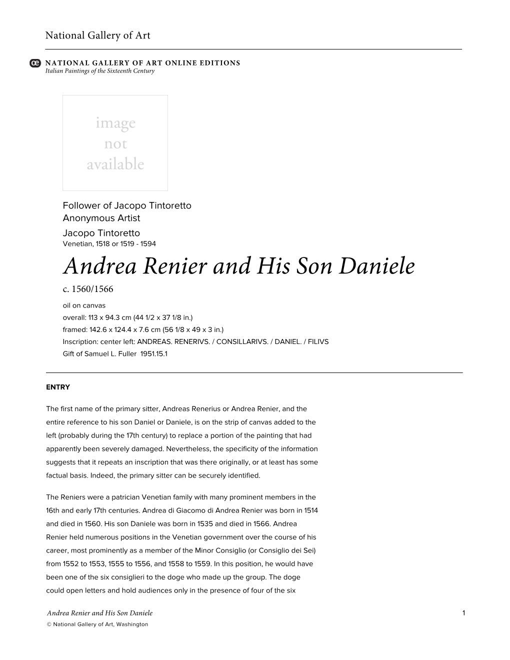 Andrea Renier and His Son Daniele C