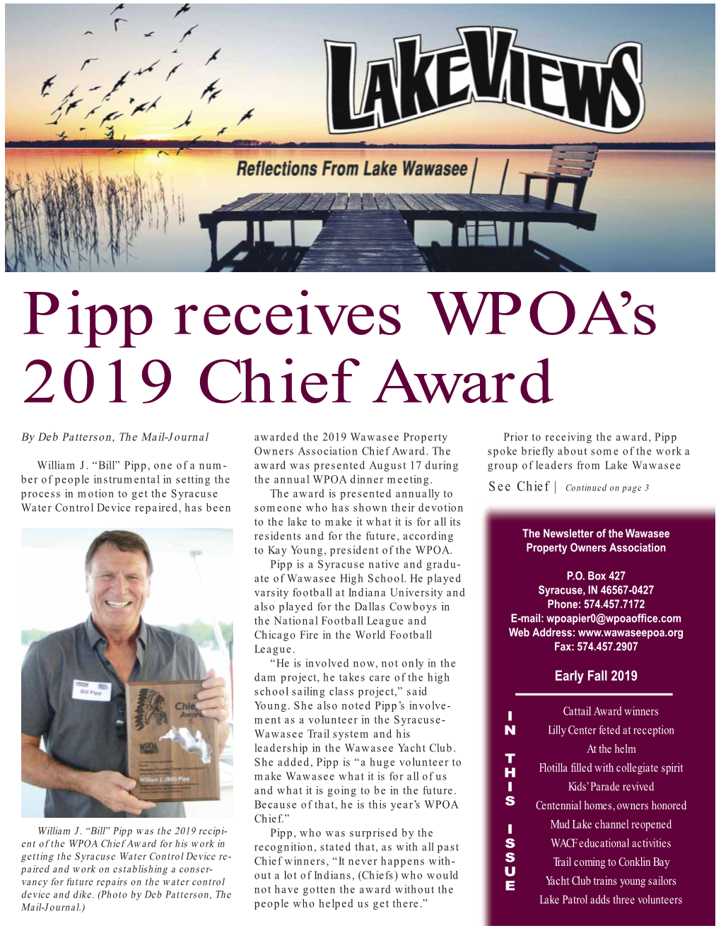 Pipp Receives WPOA's 2019 Chief Award
