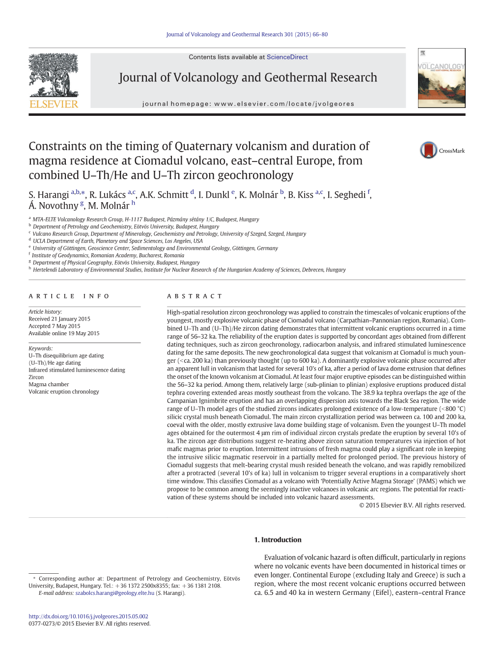 Constraints on the Timing of Quaternary Volcanism and Duration