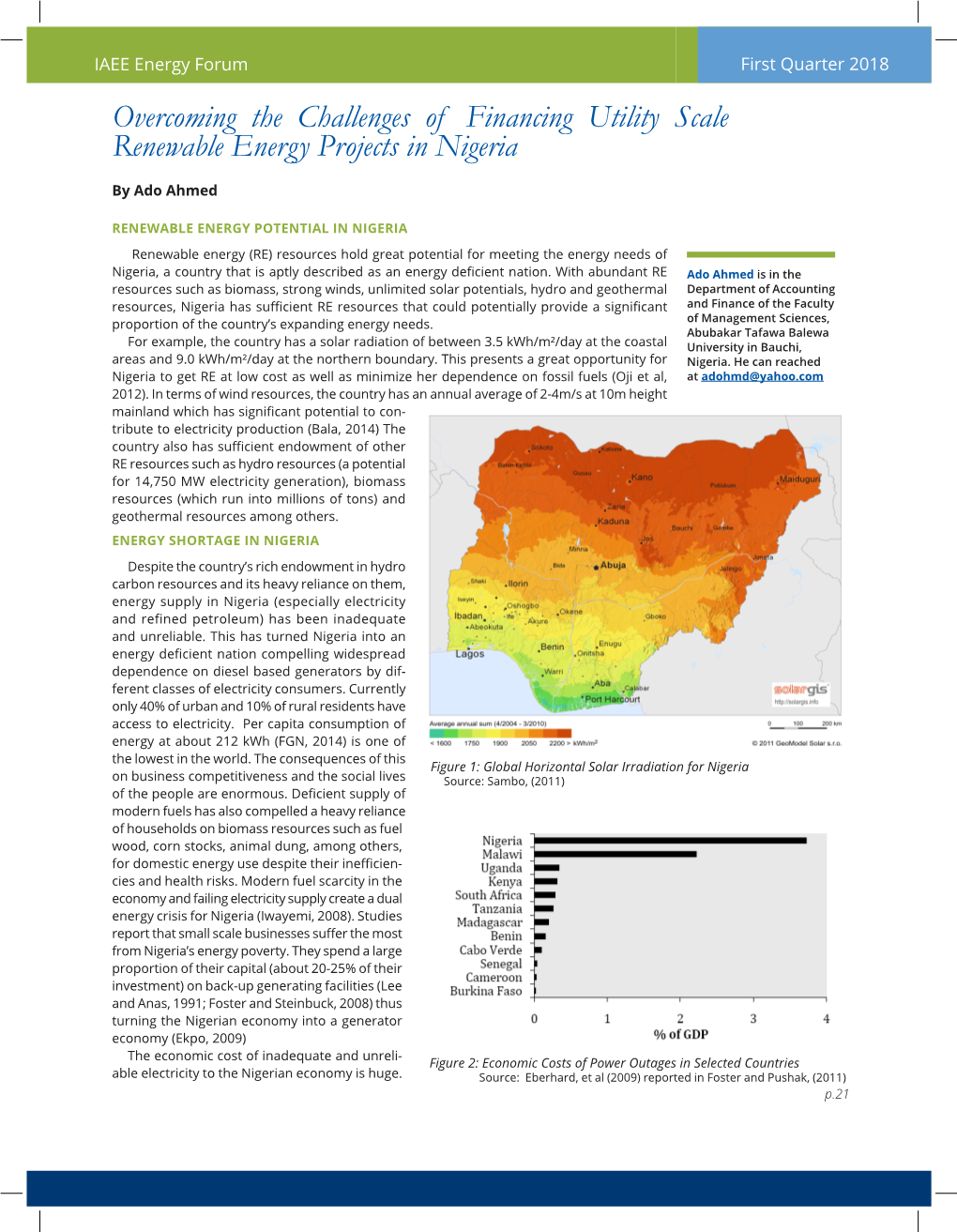 Overcoming the Challenges of Financing Utility Scale Renewable Energy Projects in Nigeria