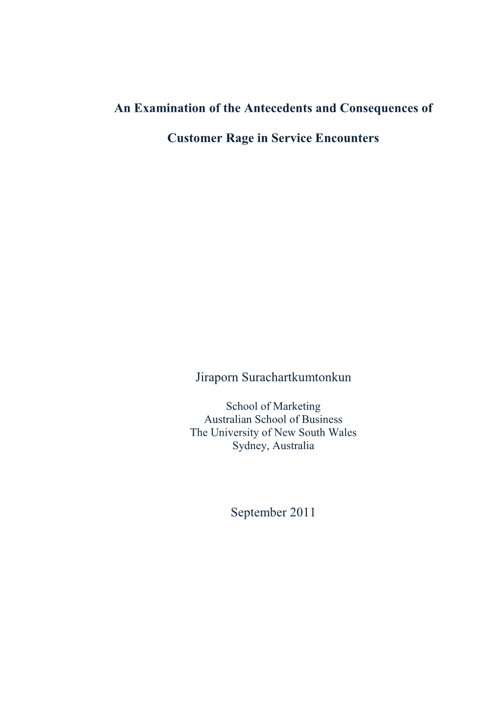 An Examination of the Antecedents and Consequences of Customer
