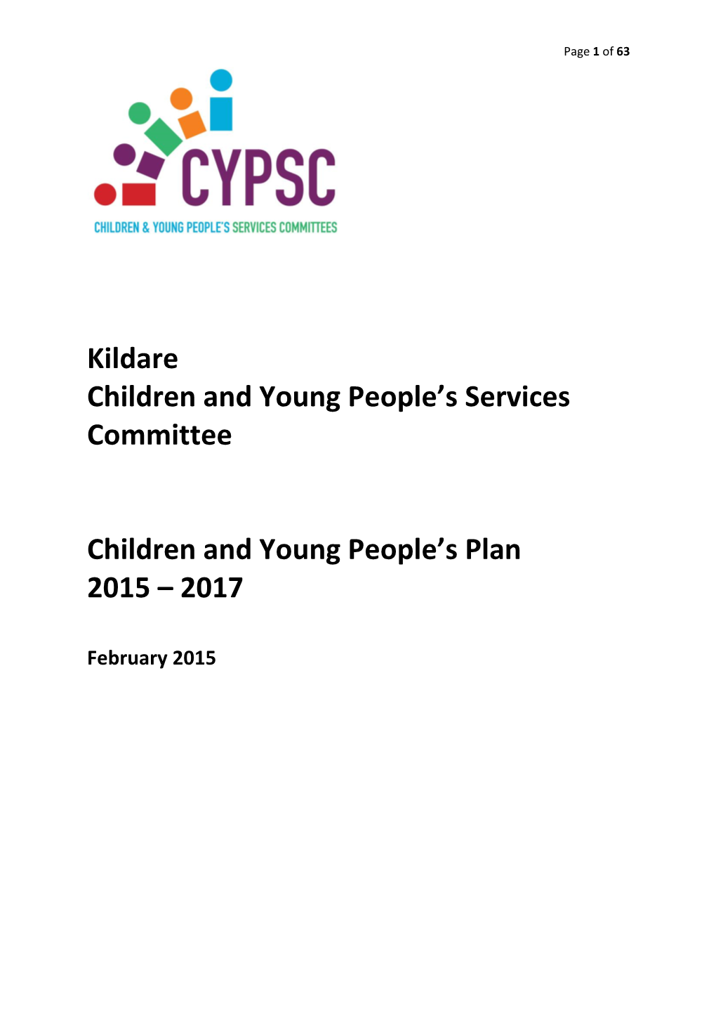 Kildare CYPSC Children and Young People's Plan 2015-2017