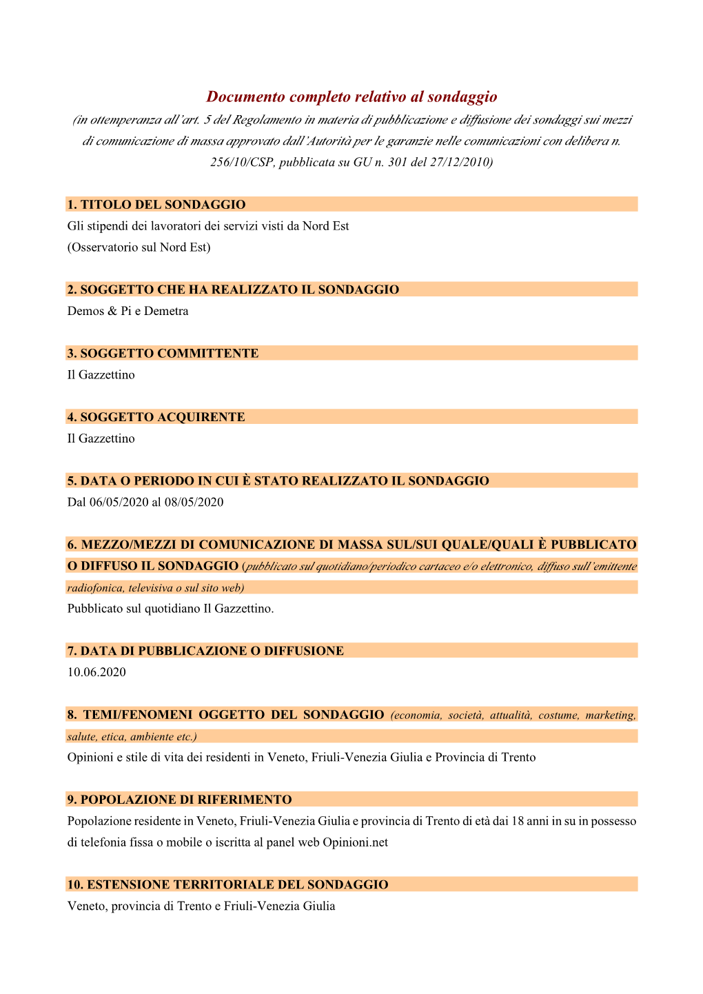 Documento Completo Relativo Al Sondaggio