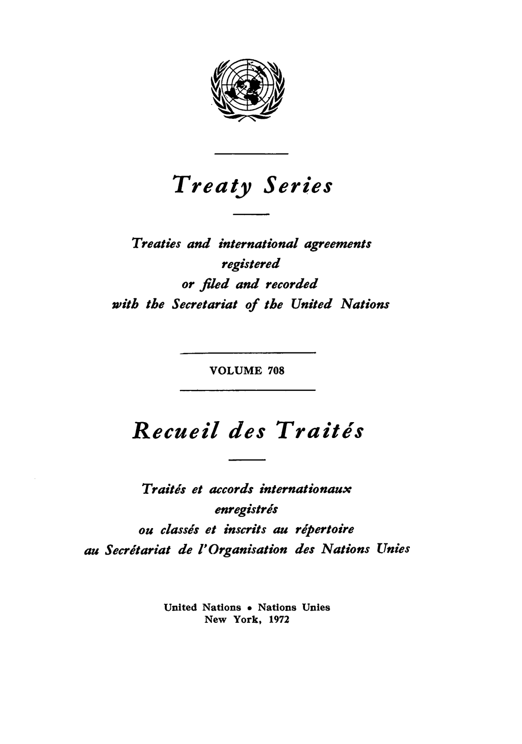 Treaty Series Recueil Des Traites