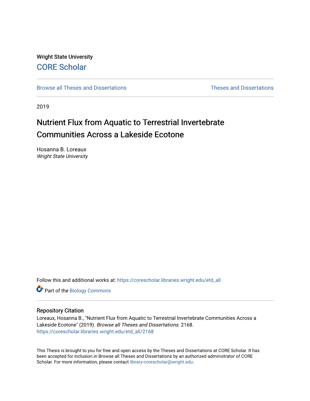 Nutrient Flux from Aquatic to Terrestrial Invertebrate Communities Across a Lakeside Ecotone