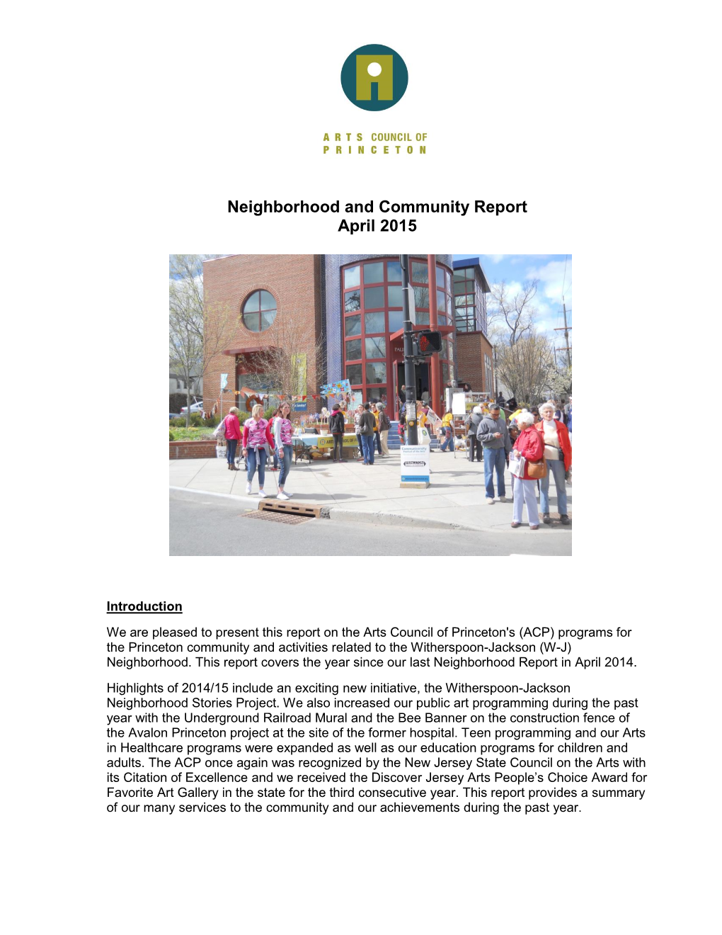 Neighborhood Report, 2015