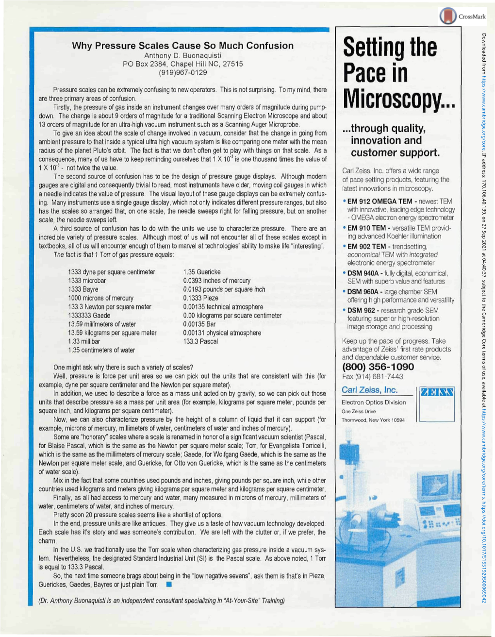 Setting the Pace in Microscopy