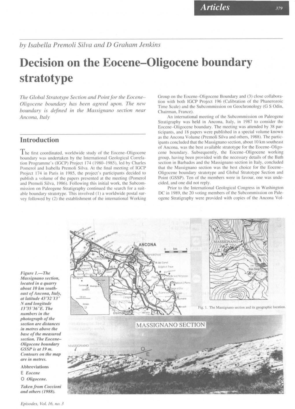 Vecision on the Eocene－Oligocene