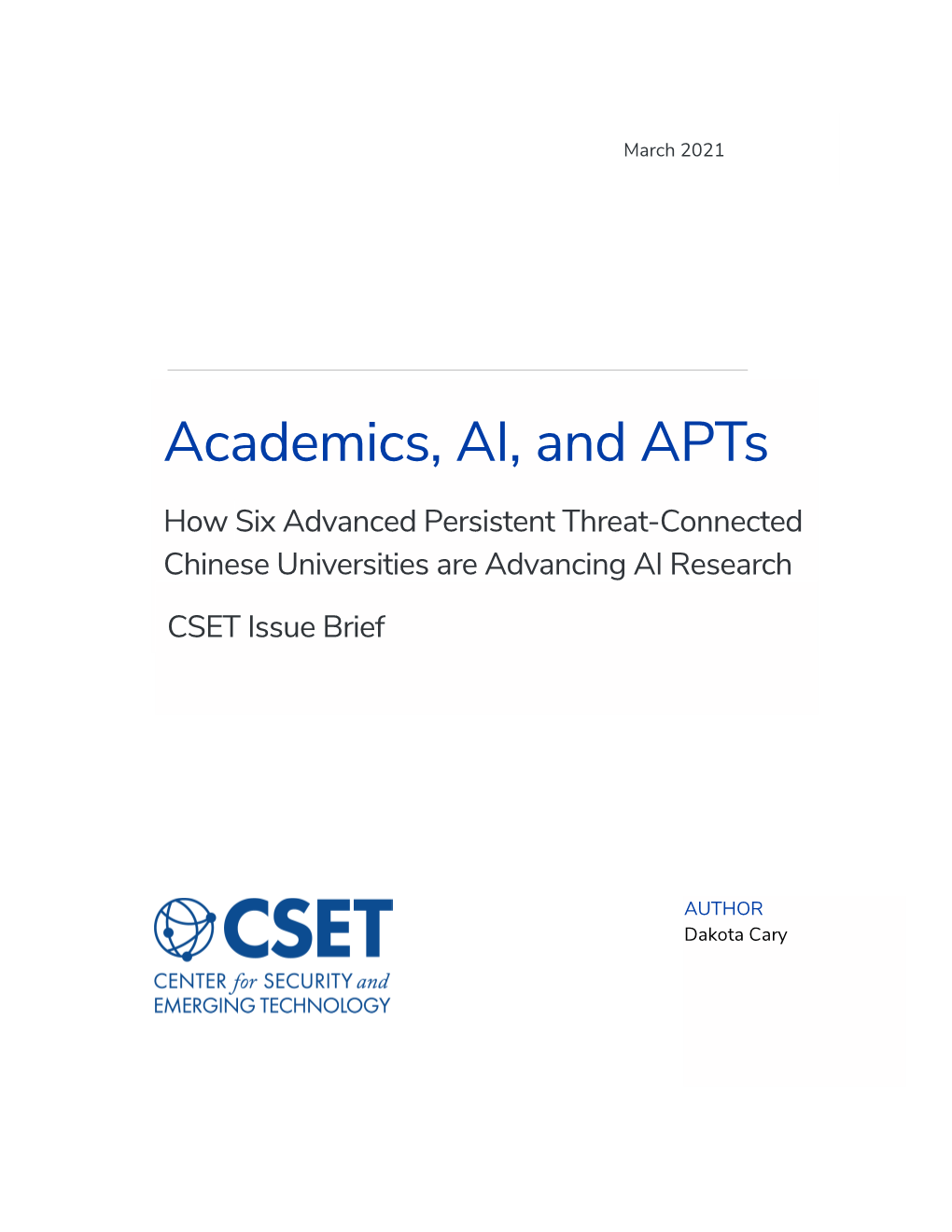 Academics, AI, and Apts How Six Advanced Persistent Threat-Connected Chinese Universities Are Advancing AI Research