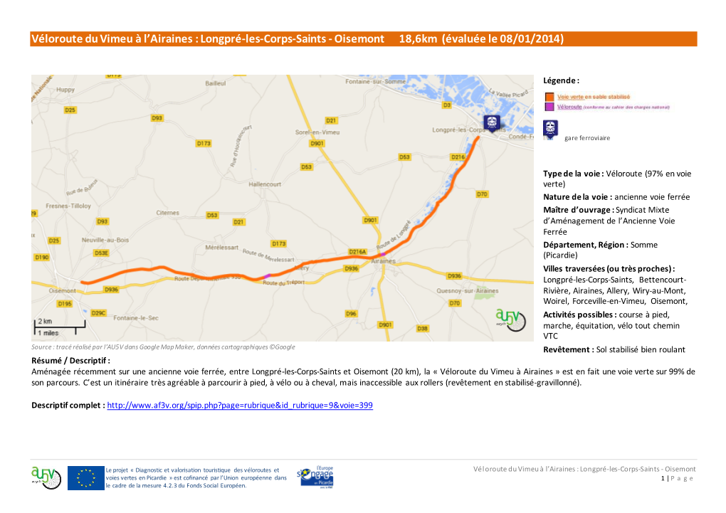 Véloroute Du Vimeu À L'airaines : Longpré-Les-Corps-Saints