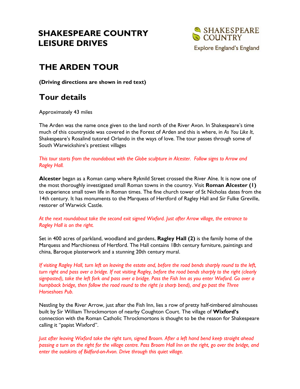 The Arden Tour