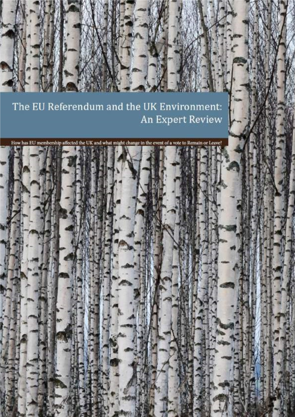 The EU Referendum and the UK Environment: an Expert Review
