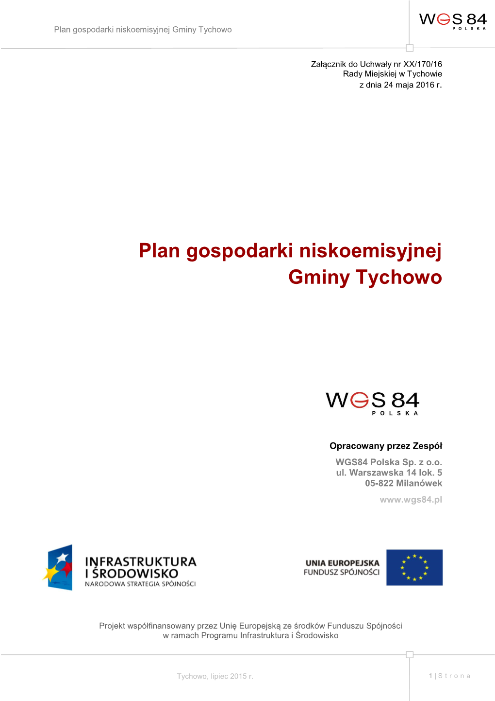 Plan Gospodarki Niskoemisyjnej Gminy Tychowo
