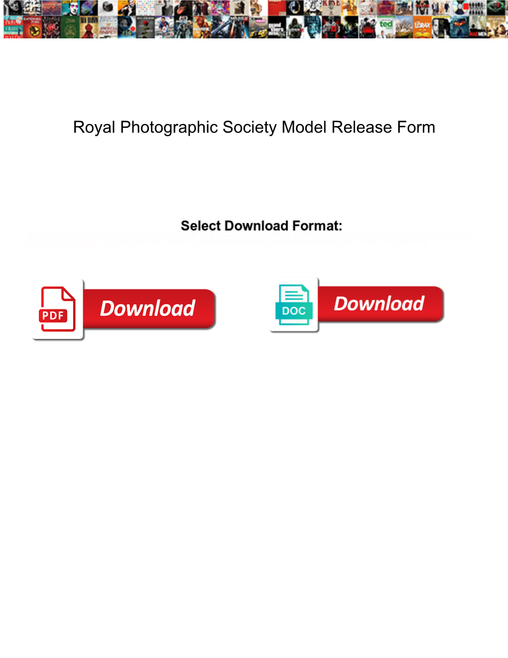 Royal Photographic Society Model Release Form
