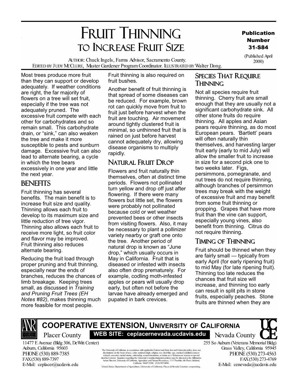 Fruit Thinning to Increase Fruit Size OSA 31-S84.Pub